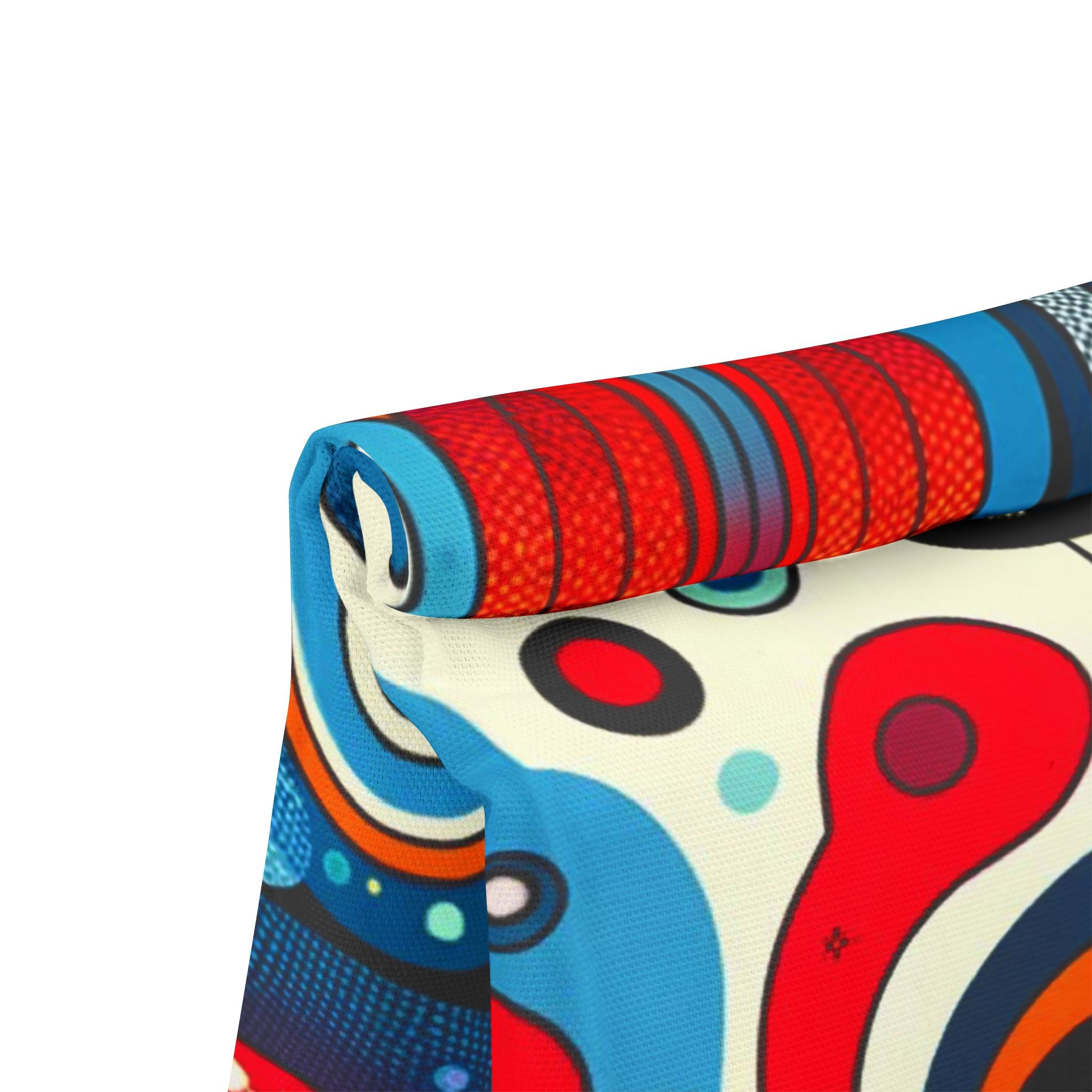 Retro Geometric Lunch Bag — Colorful Abstract Circles & Swirls Polyester Tote