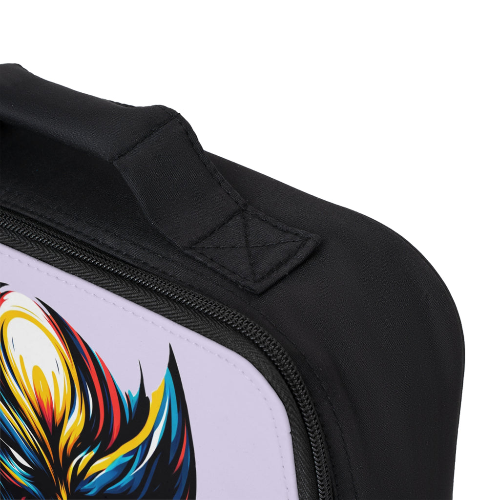 Colorful Warrior Lunch Bag — Vibrant Abstract Mask Design