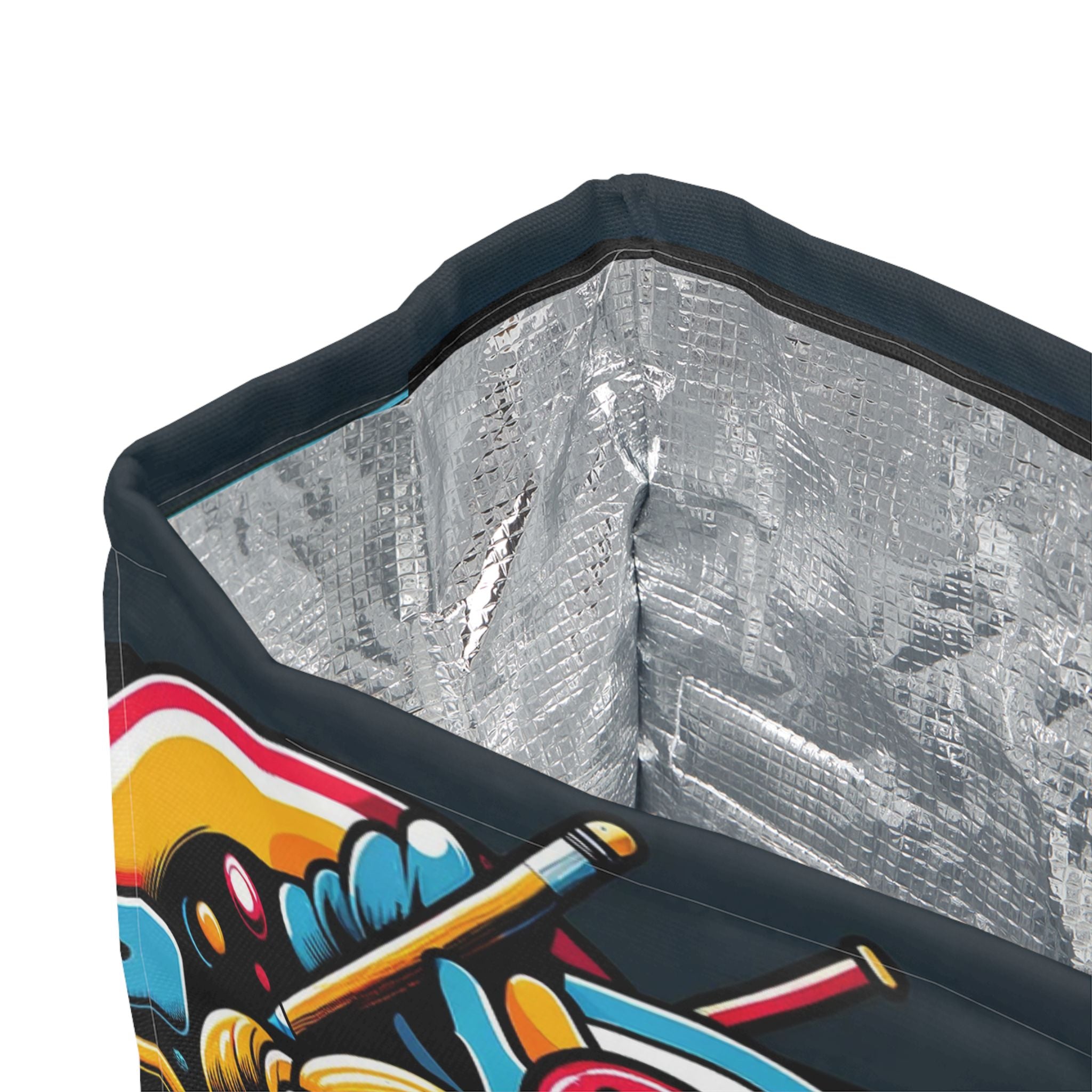 Retro Pop Art Venus Polyester Lunch Bag — Colorful Classical Portrait Insulated Tote