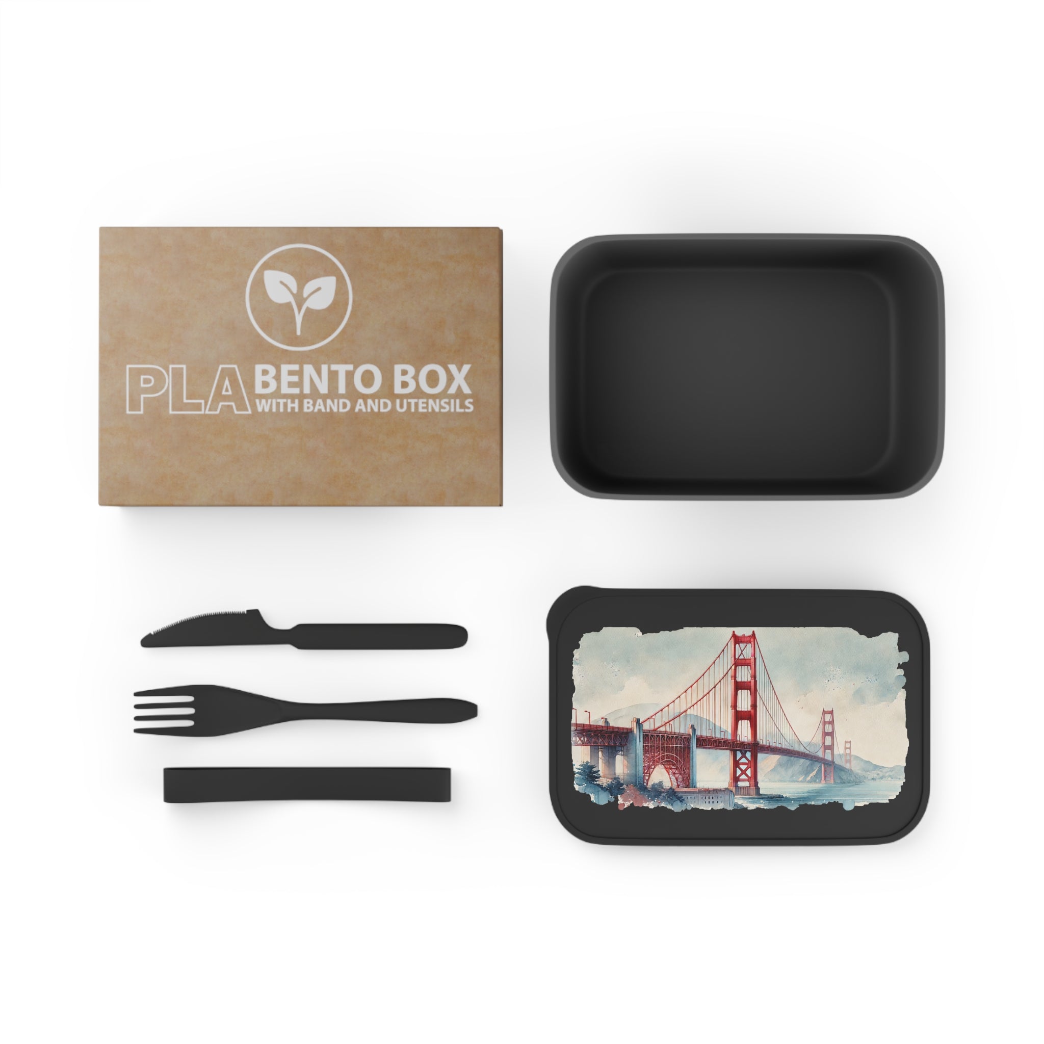 Golden Gate Bridge Bento Box – Eco PLA Lunch Container with Utensils