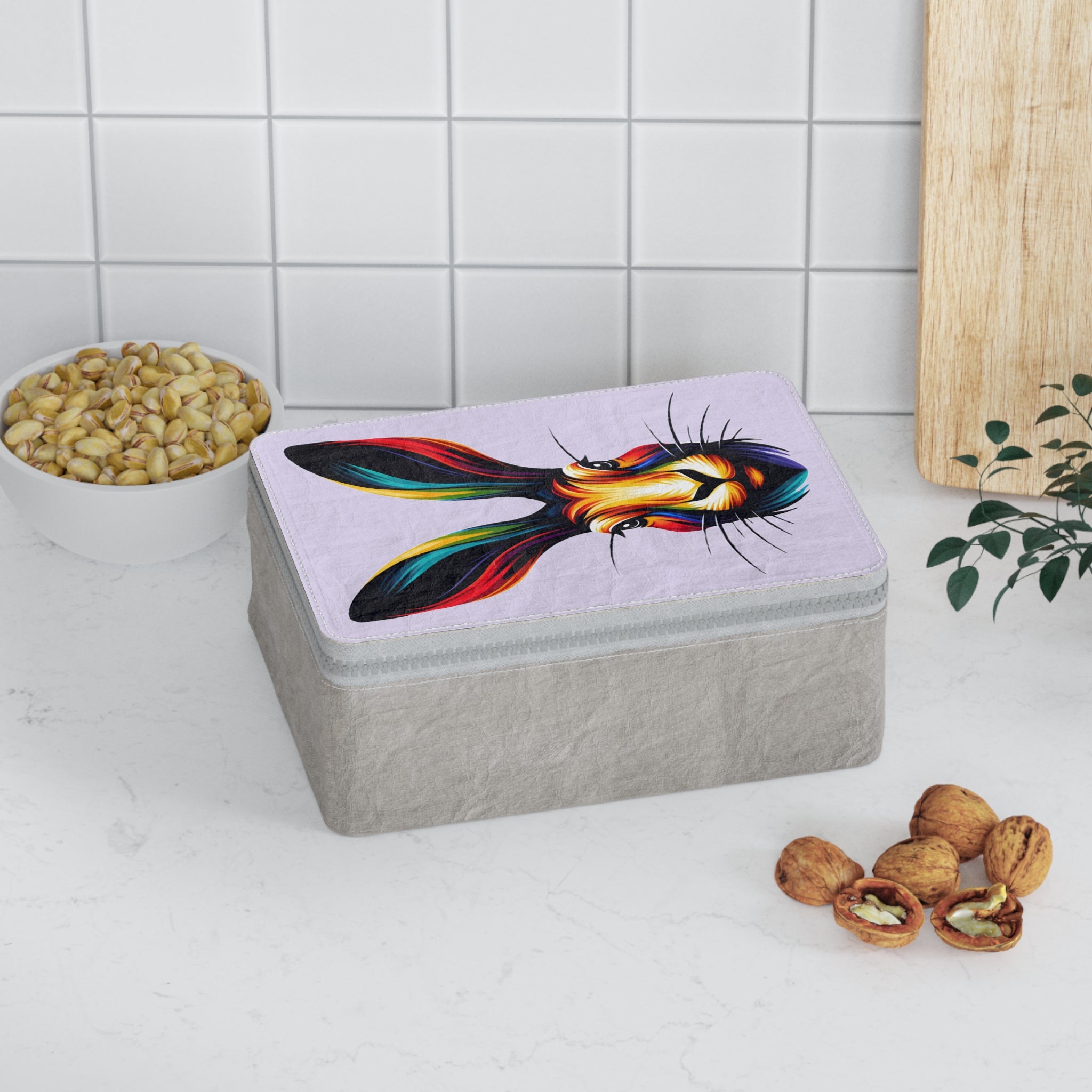 Colorful Rabbit Lunch Bag — Vibrant Animal Art Insulated Lunchbox