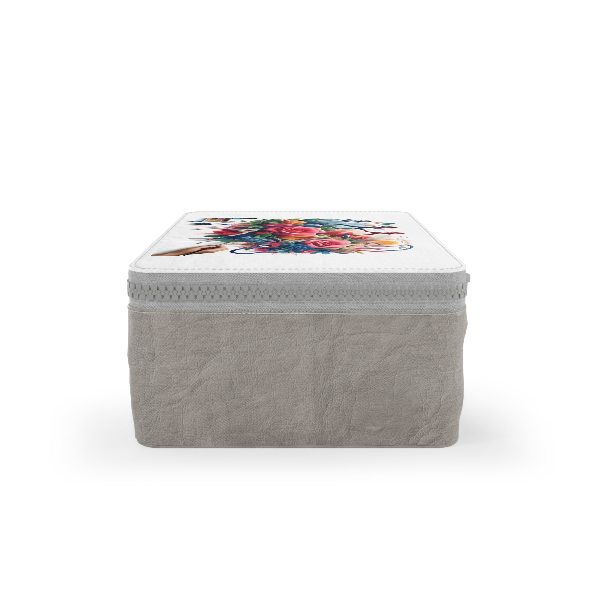 Floral Art Lunch Bag — Colorful Painted Roses & Creative Tools Design