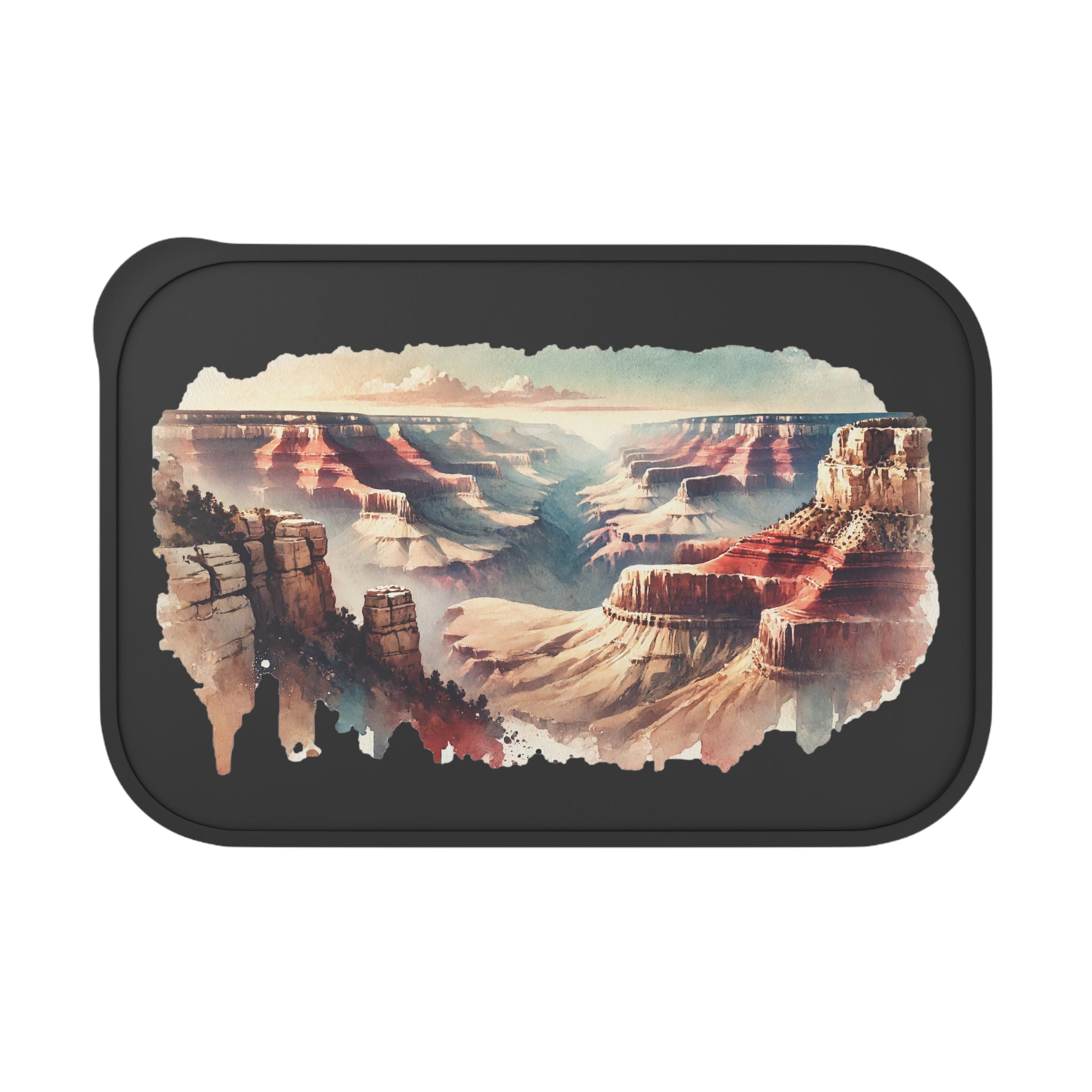 Grand Canyon Watercolor Bento Box — Eco PLA Lunchbox with Utensils & Secure Band