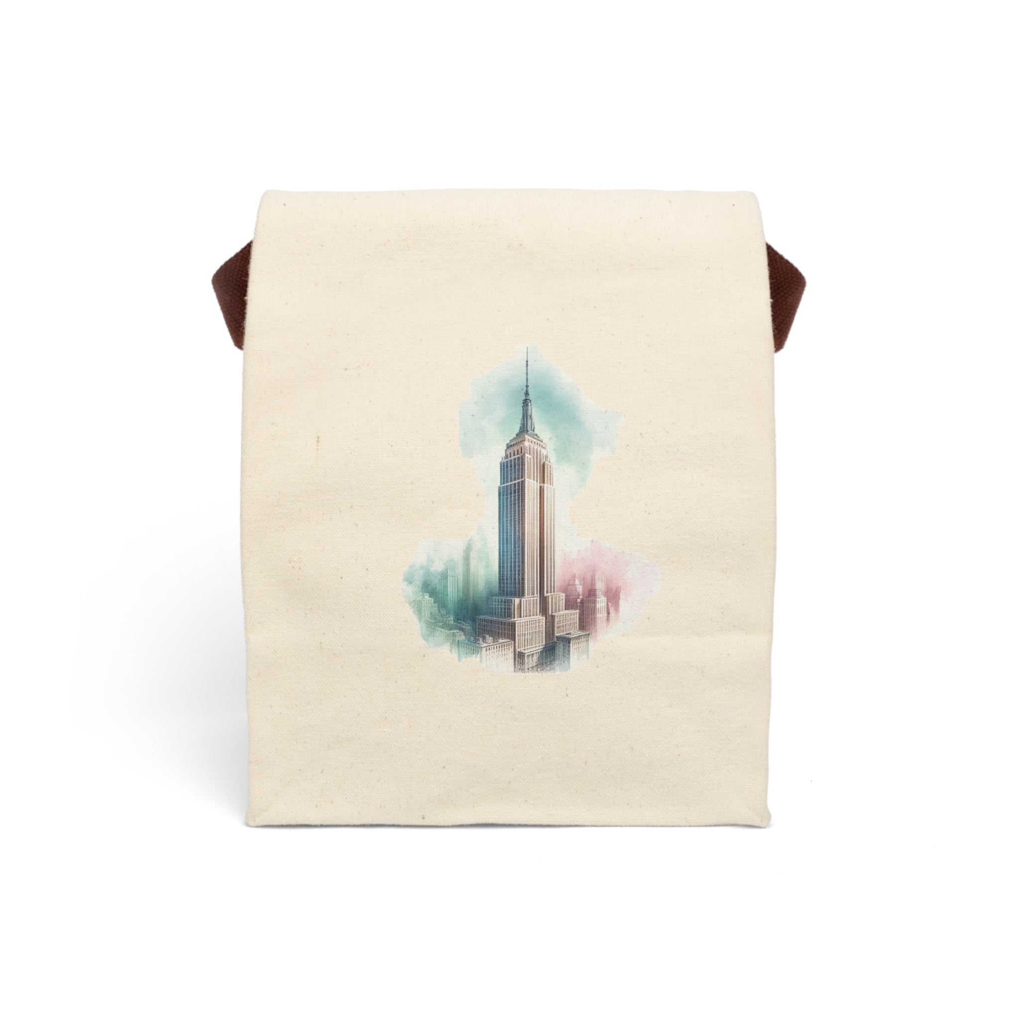Canvas Lunch Bag — Watercolor City Skyline (Empire State Building)