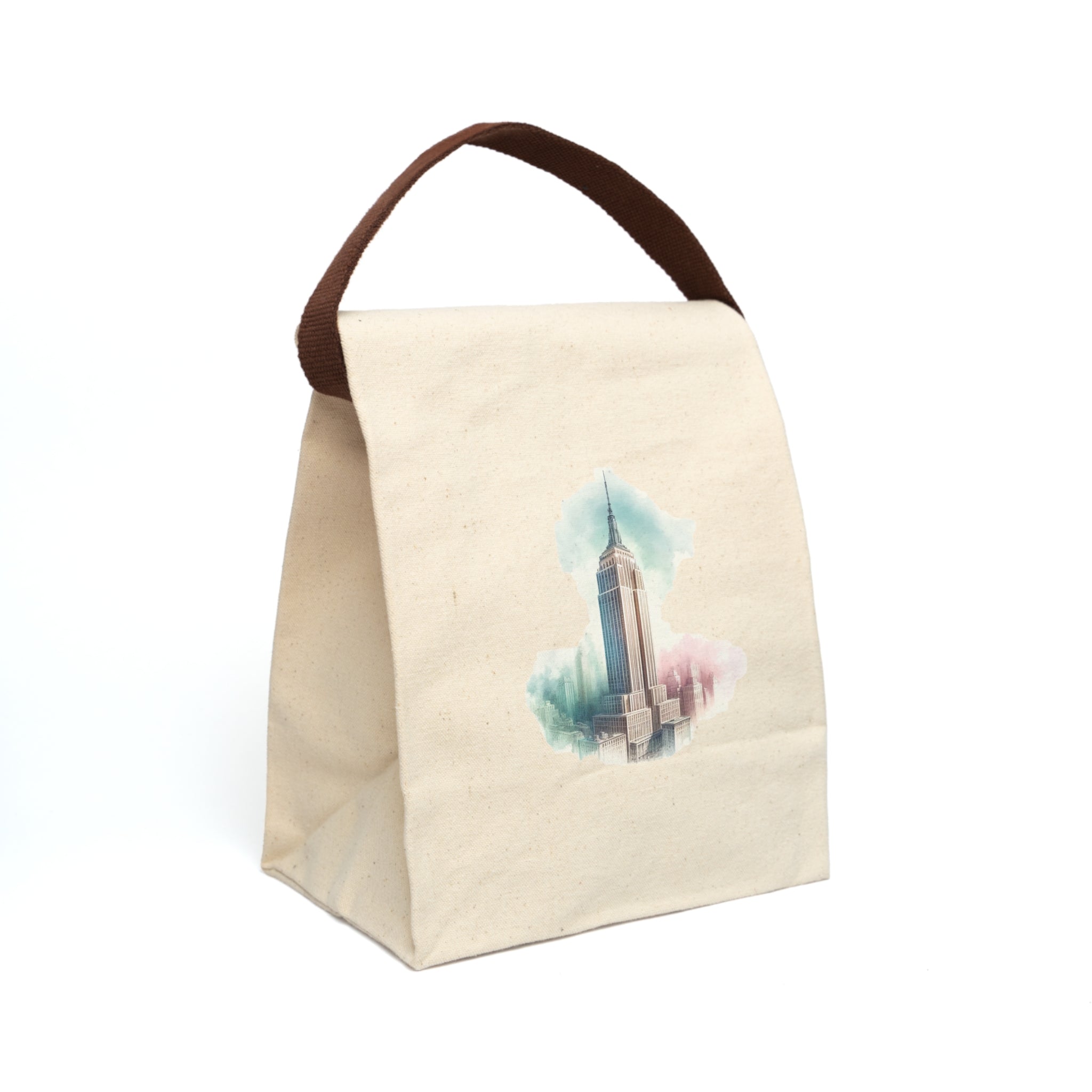 Canvas Lunch Bag — Watercolor City Skyline (Empire State Building)