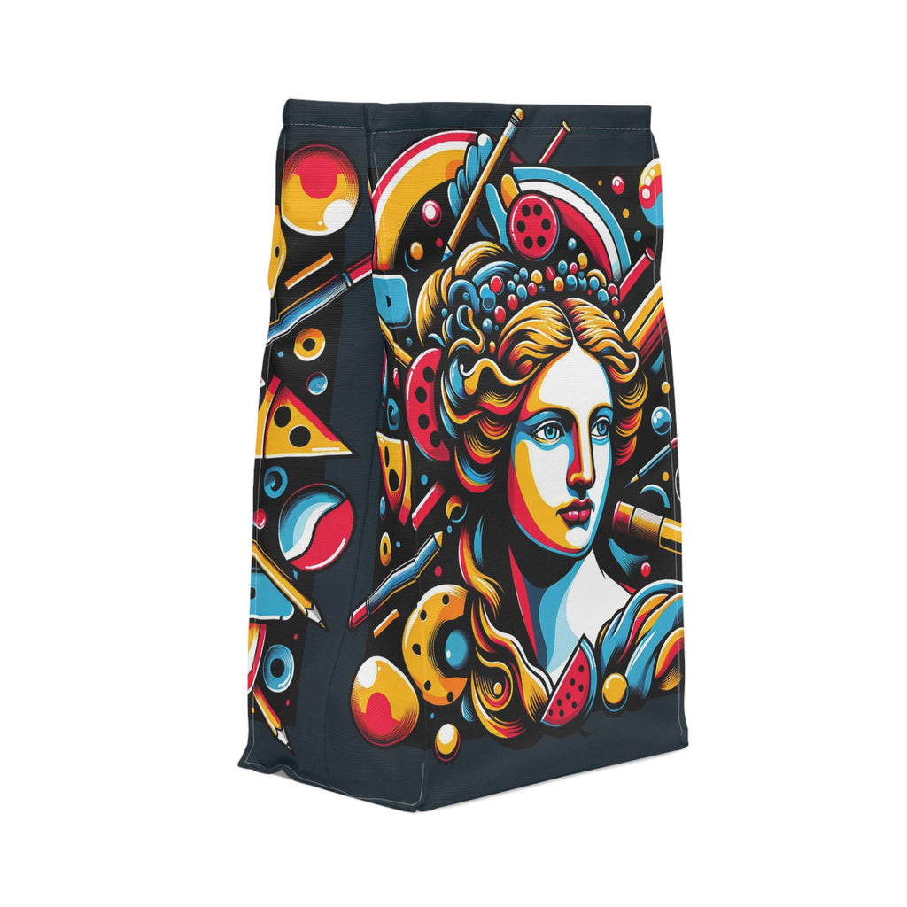Retro Pop Art Venus Polyester Lunch Bag — Colorful Classical Portrait Insulated Tote