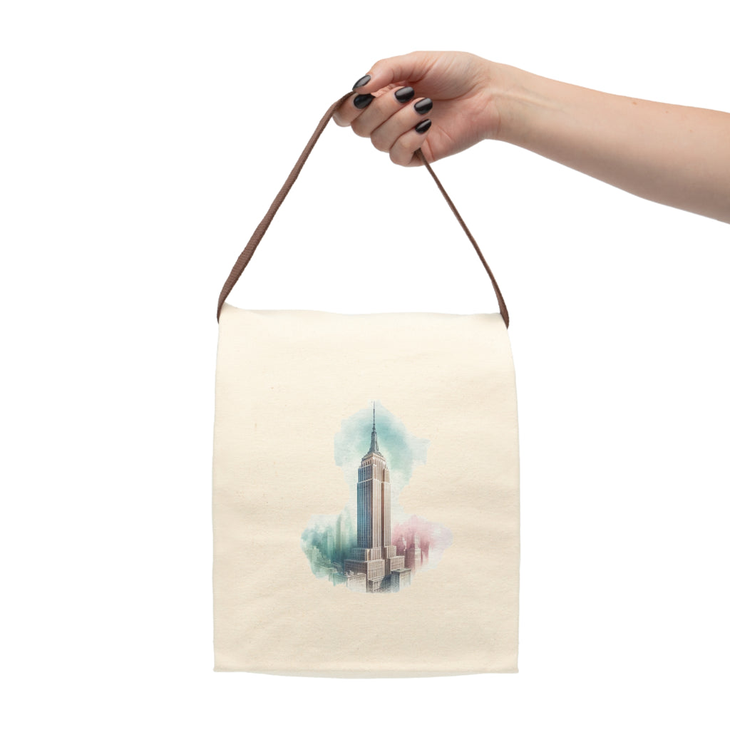 Canvas Lunch Bag — Watercolor City Skyline (Empire State Building)
