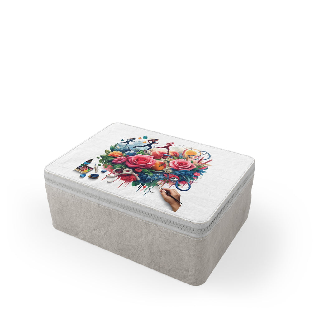 Floral Art Lunch Bag — Colorful Painted Roses & Creative Tools Design