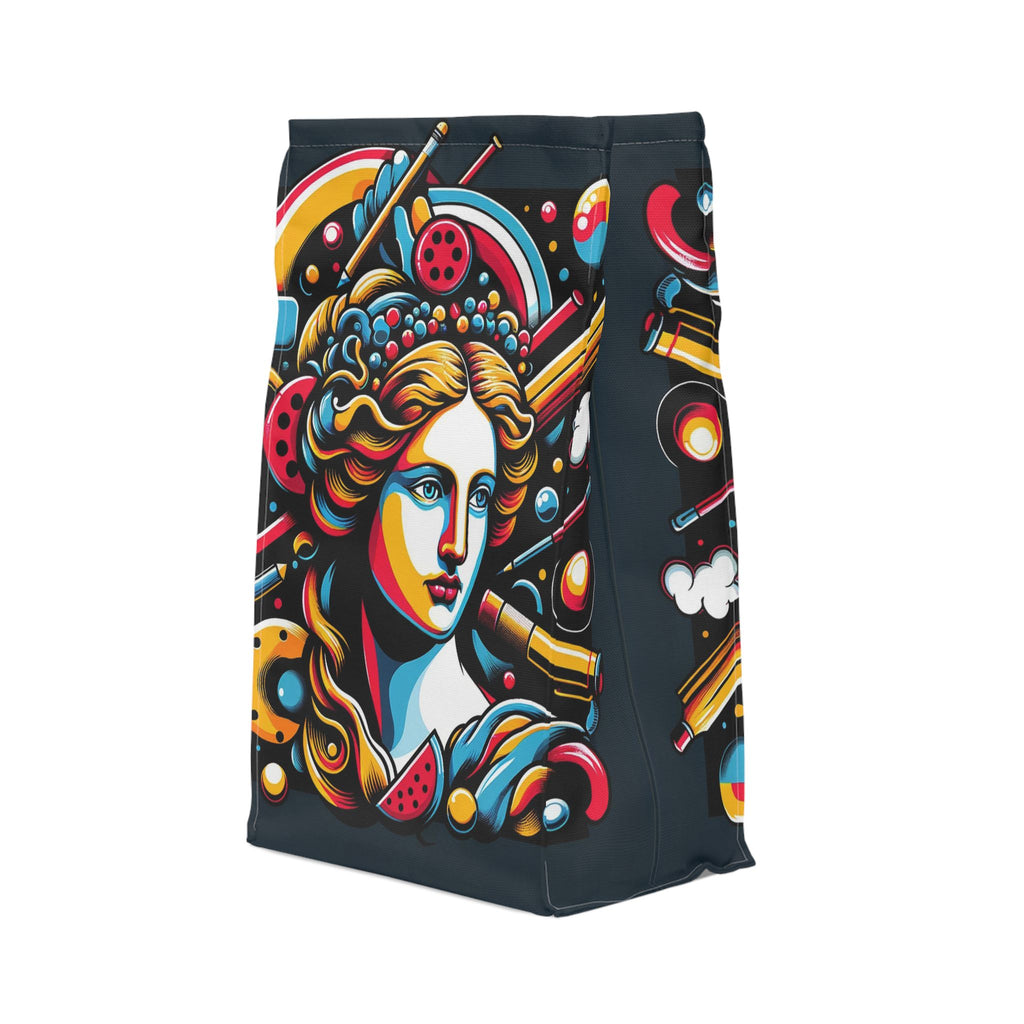 Retro Pop Art Venus Polyester Lunch Bag — Colorful Classical Portrait Insulated Tote