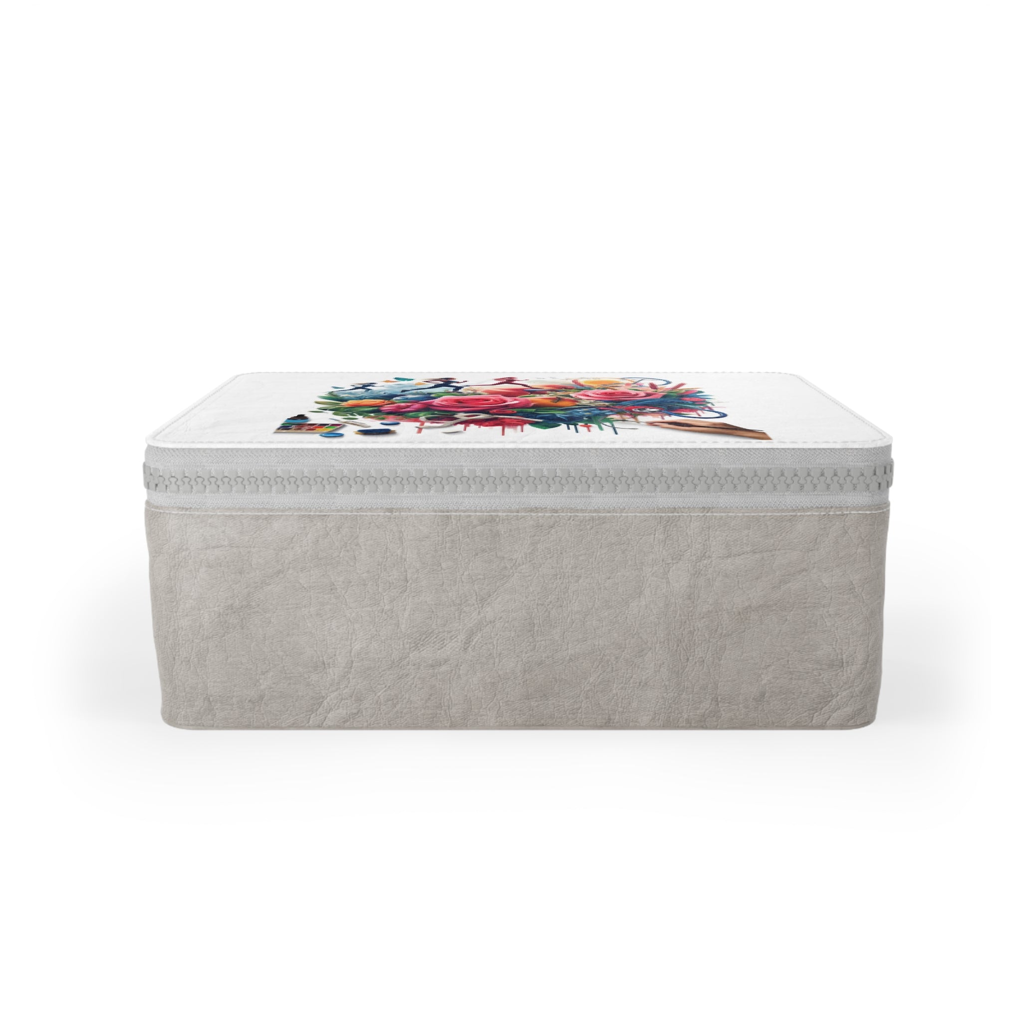 Floral Art Lunch Bag — Colorful Painted Roses & Creative Tools Design