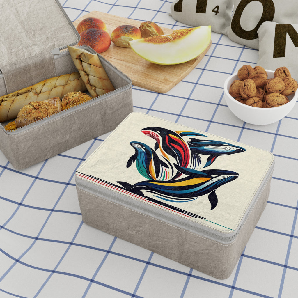 Lunch Bag — Colorful Orca Whale Art Insulated Lunch Tote