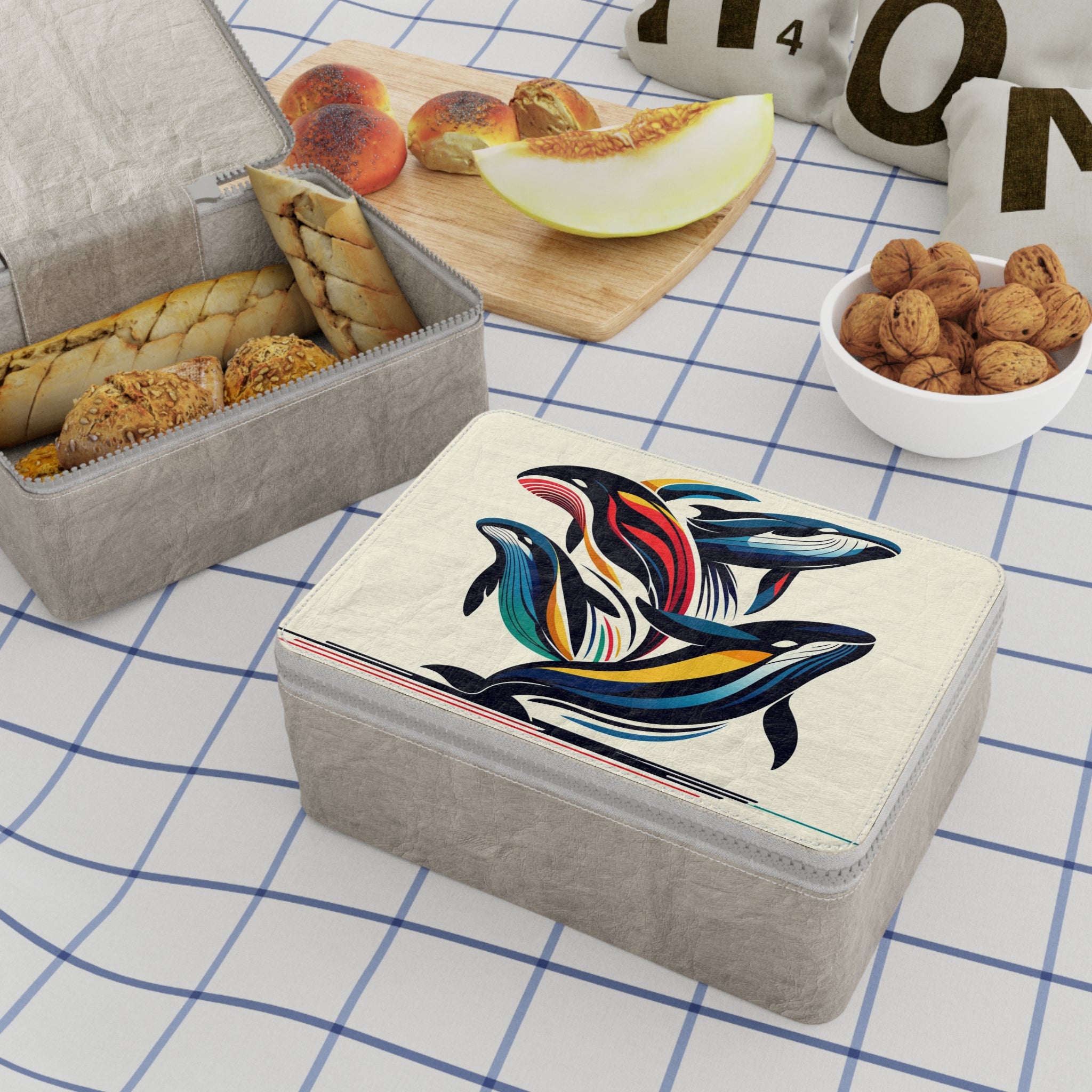 Lunch Bag — Colorful Orca Whale Art Insulated Lunch Tote