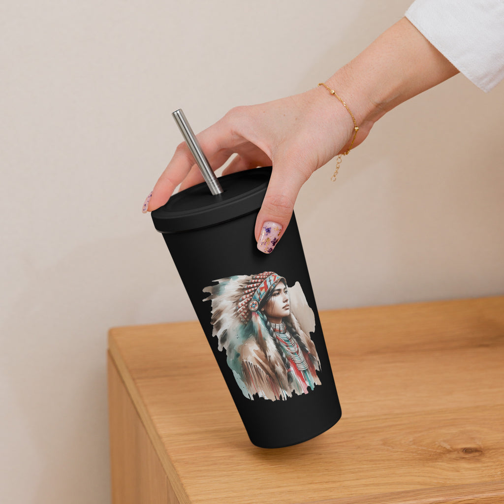 Insulated tumbler with a straw - Presentyra