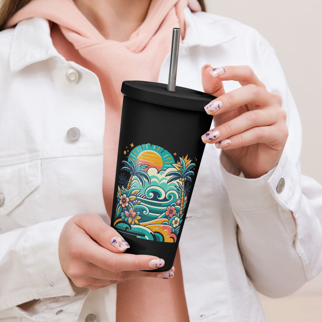 Insulated tumbler with a straw - Presentyra
