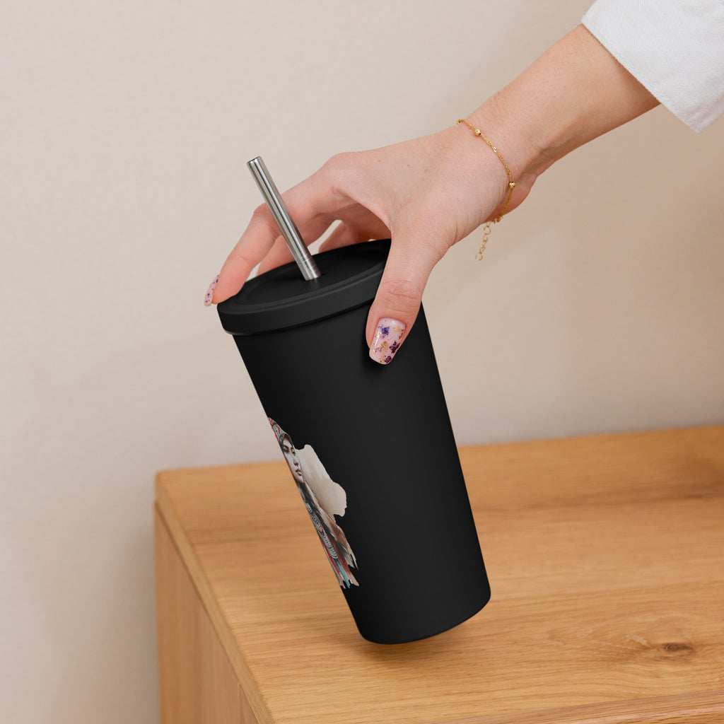 Insulated tumbler with a straw - Presentyra