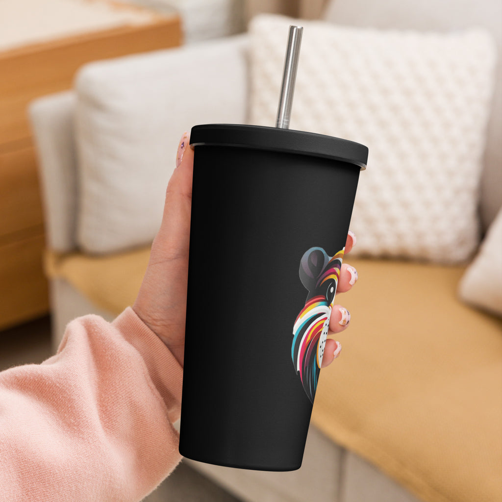 Insulated tumbler with a straw - Presentyra