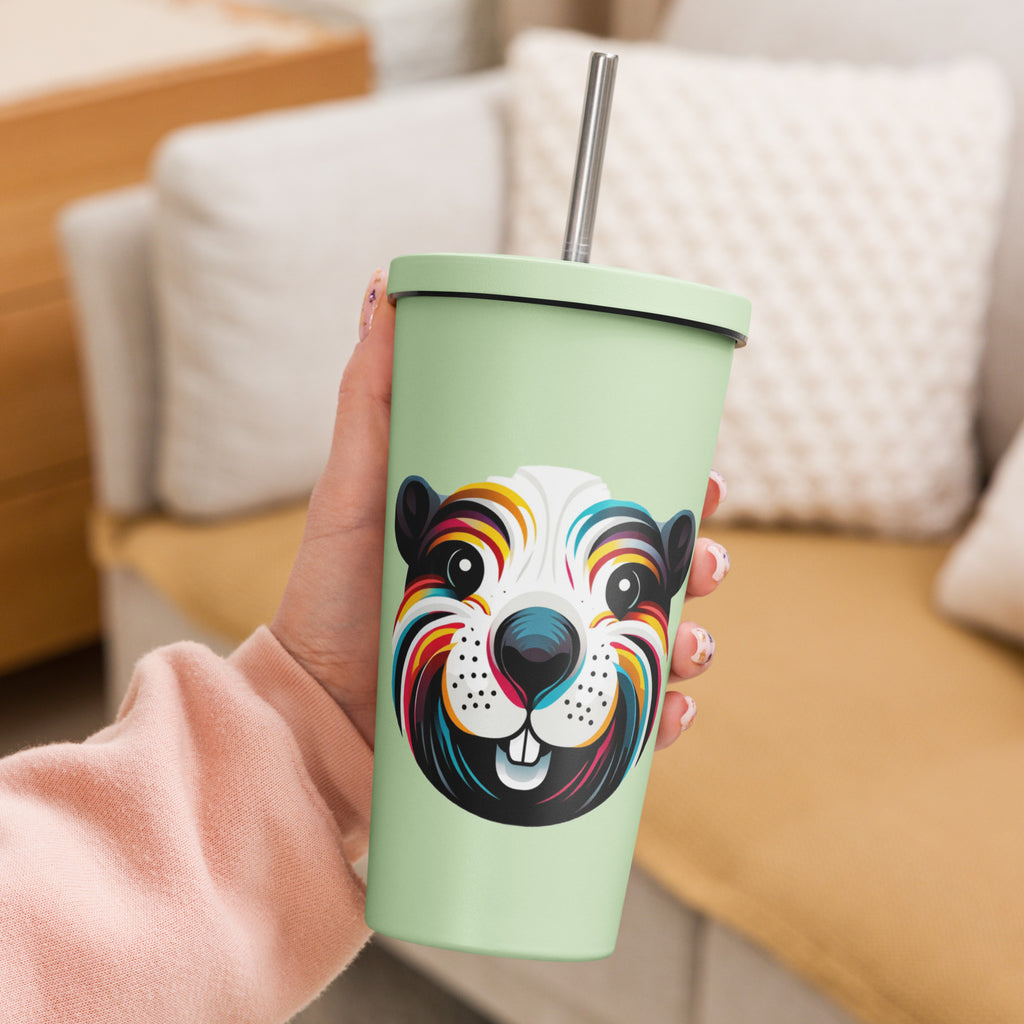 Insulated tumbler with a straw - Presentyra