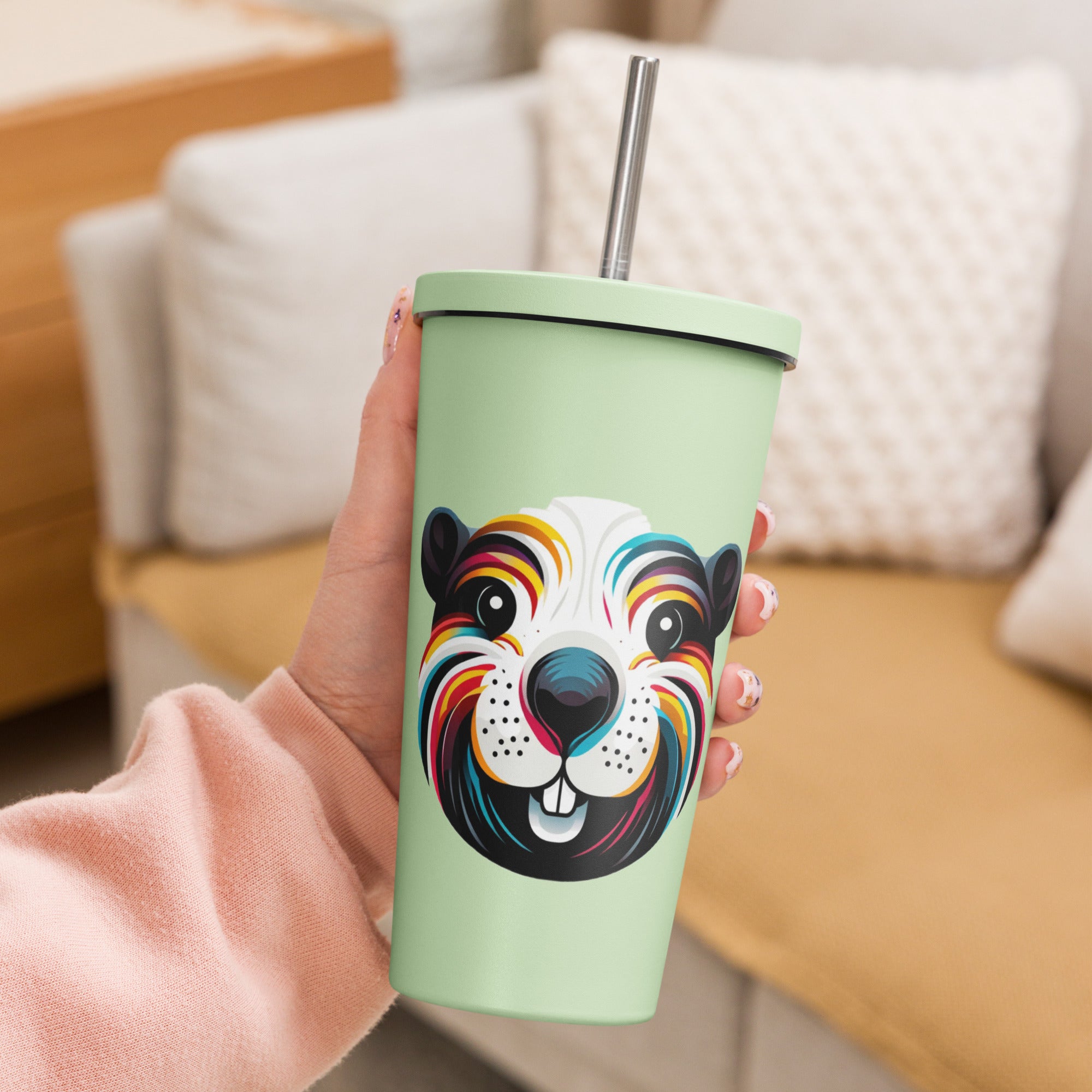 Insulated tumbler with a straw - Presentyra