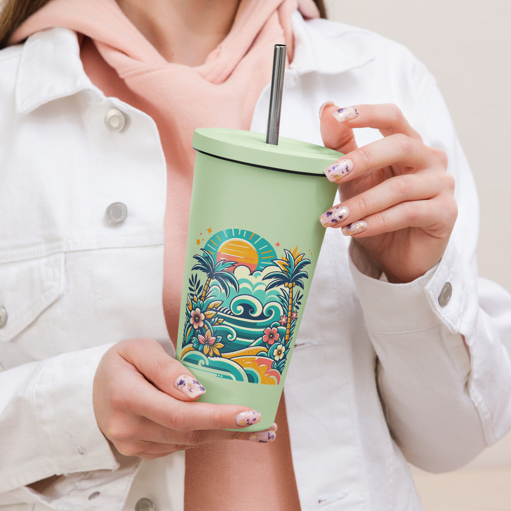 Insulated tumbler with a straw - Presentyra