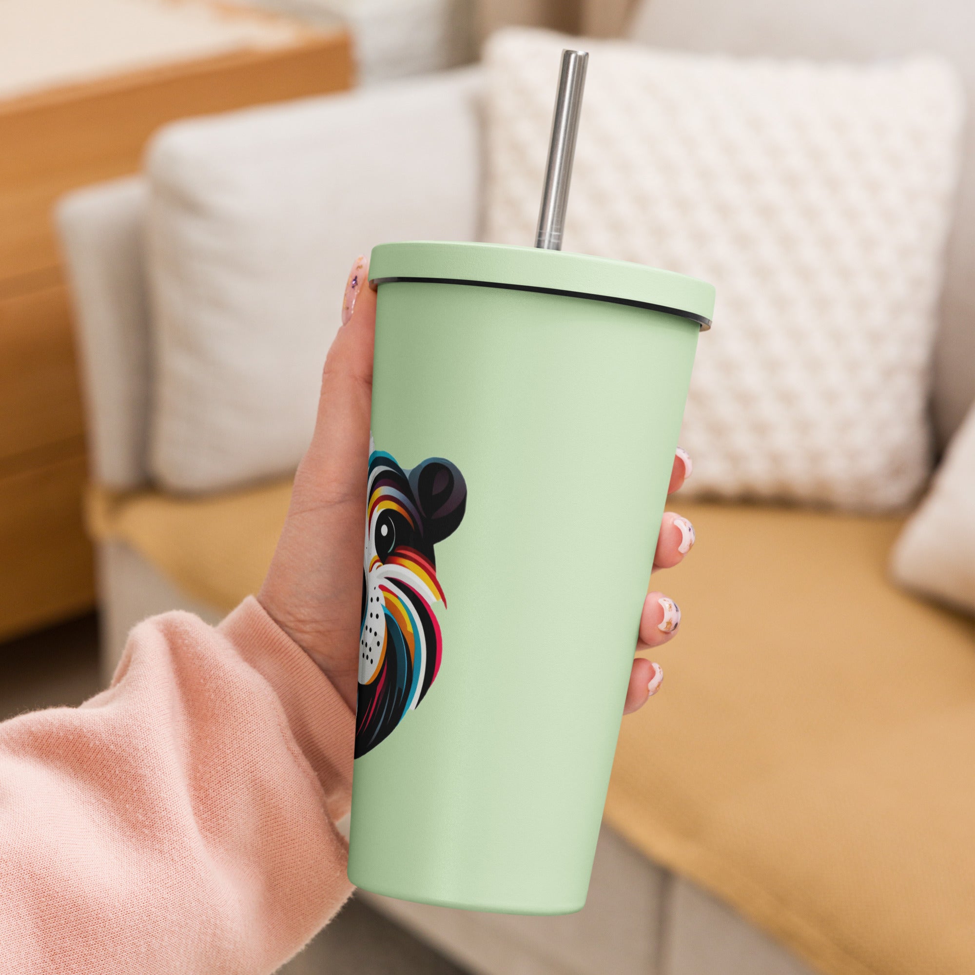 Insulated tumbler with a straw - Presentyra