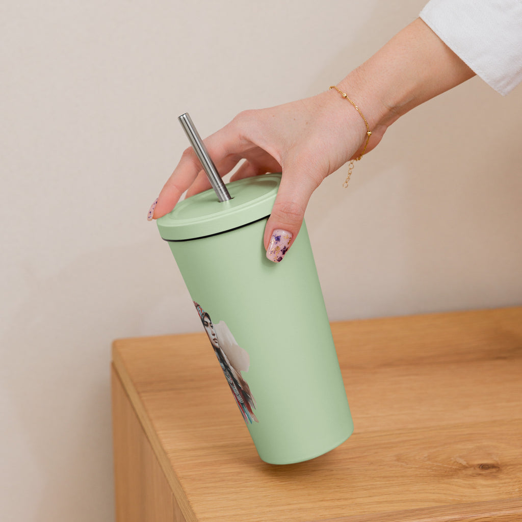 Insulated tumbler with a straw - Presentyra