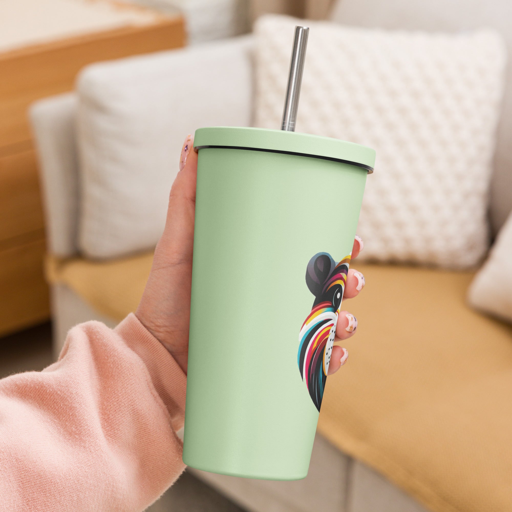 Insulated tumbler with a straw - Presentyra