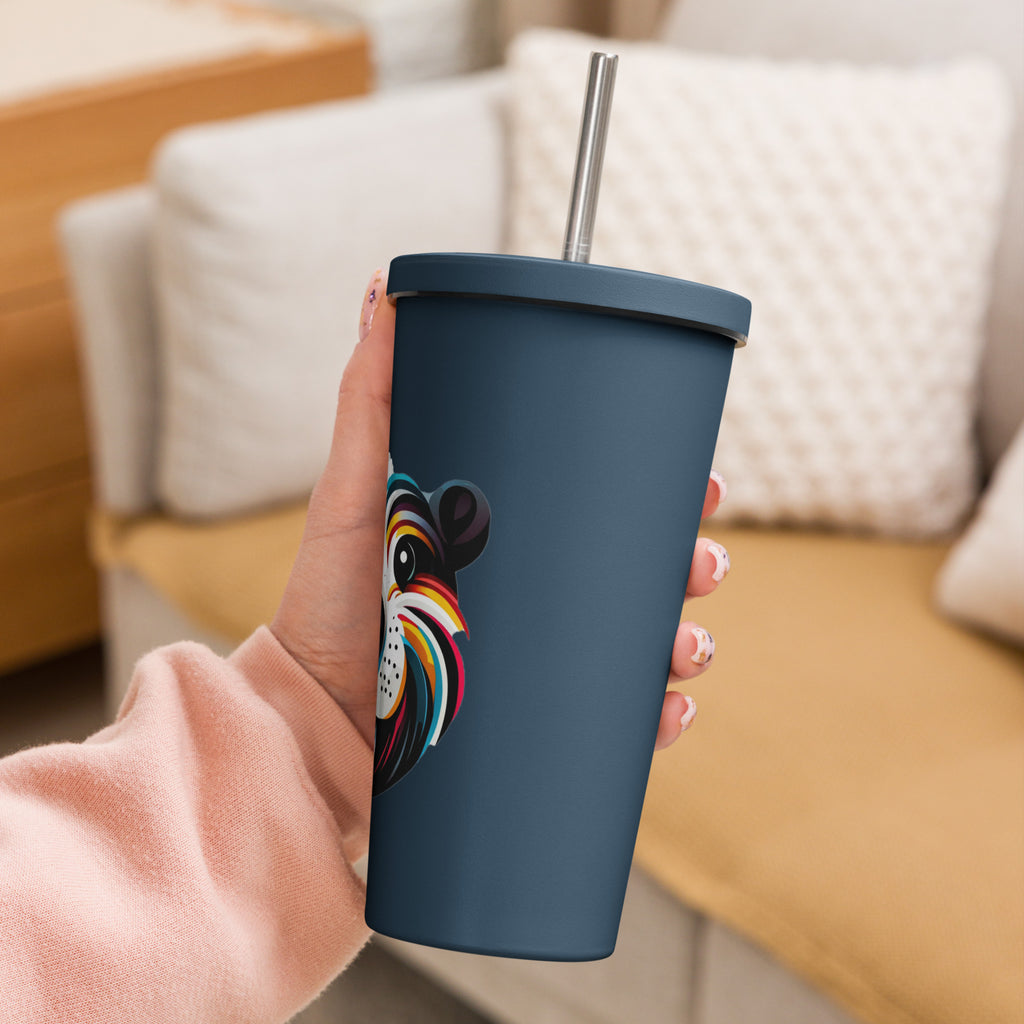 Insulated tumbler with a straw - Presentyra