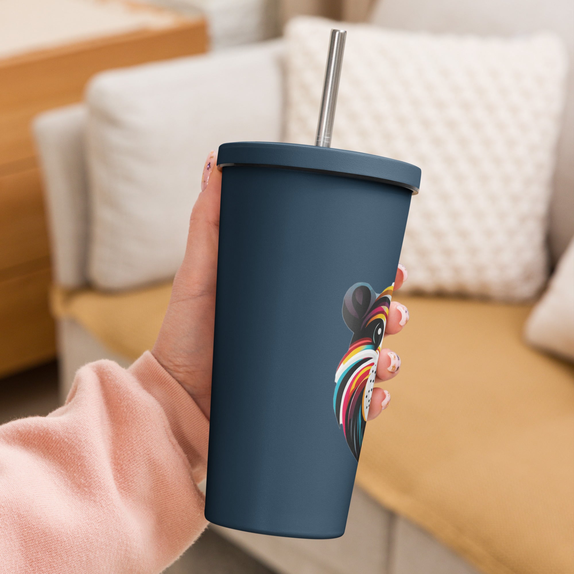 Insulated tumbler with a straw - Presentyra