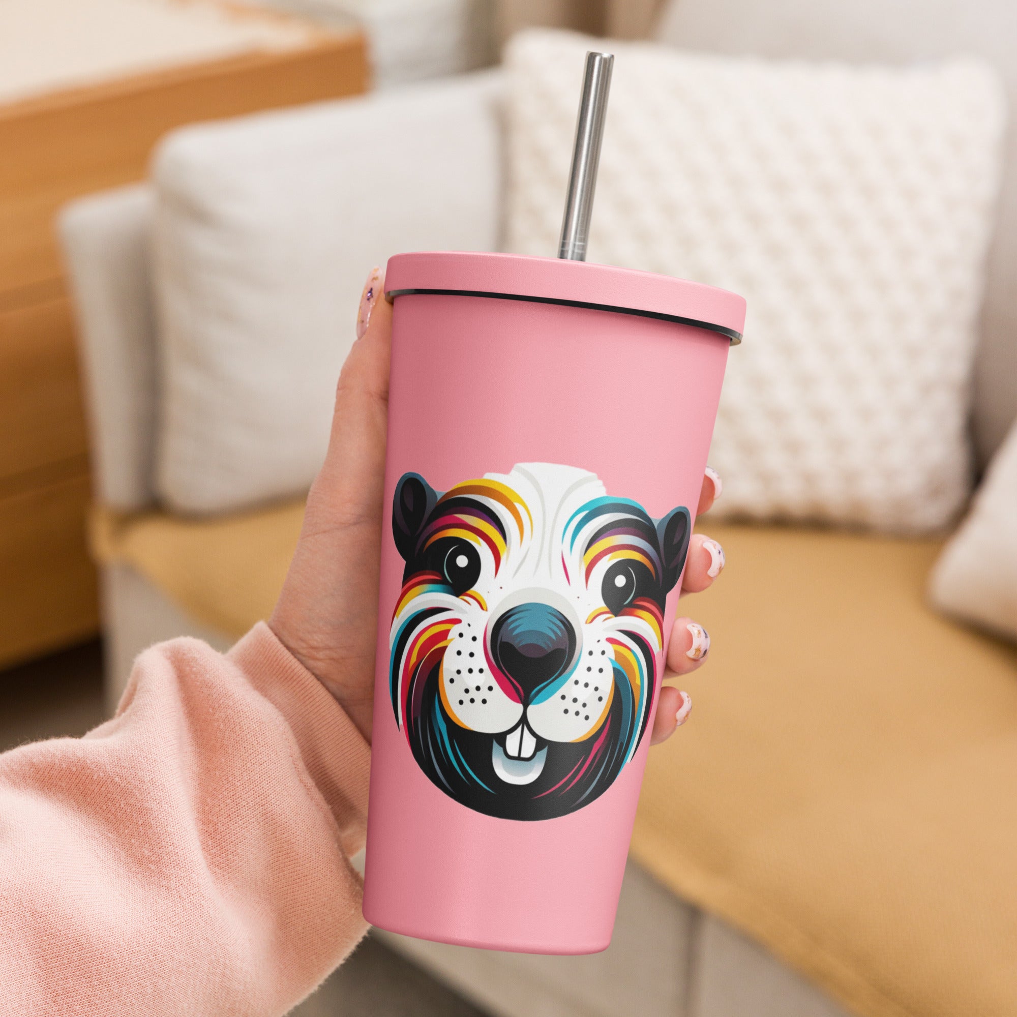 Insulated tumbler with a straw - Presentyra