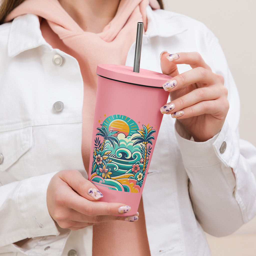 Insulated tumbler with a straw - Presentyra