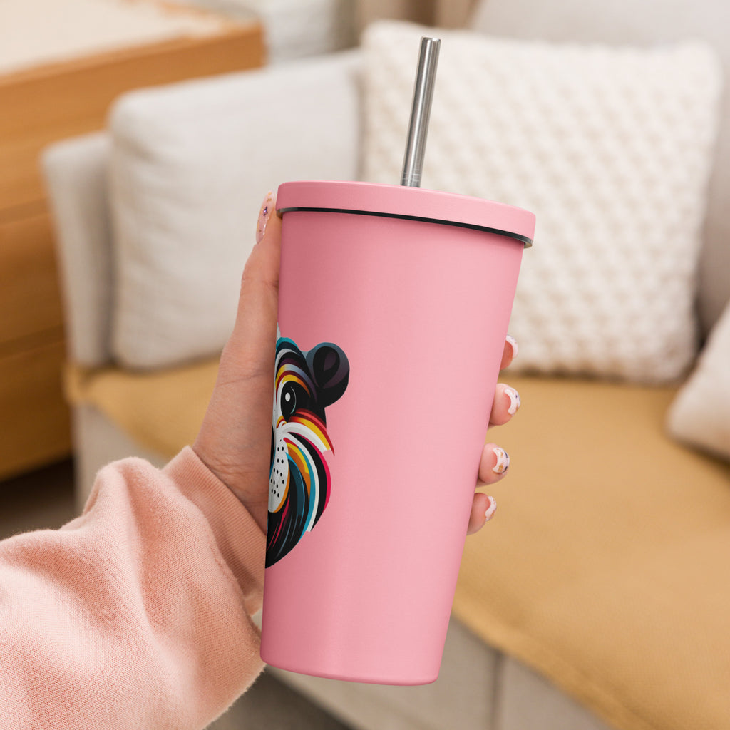 Insulated tumbler with a straw - Presentyra
