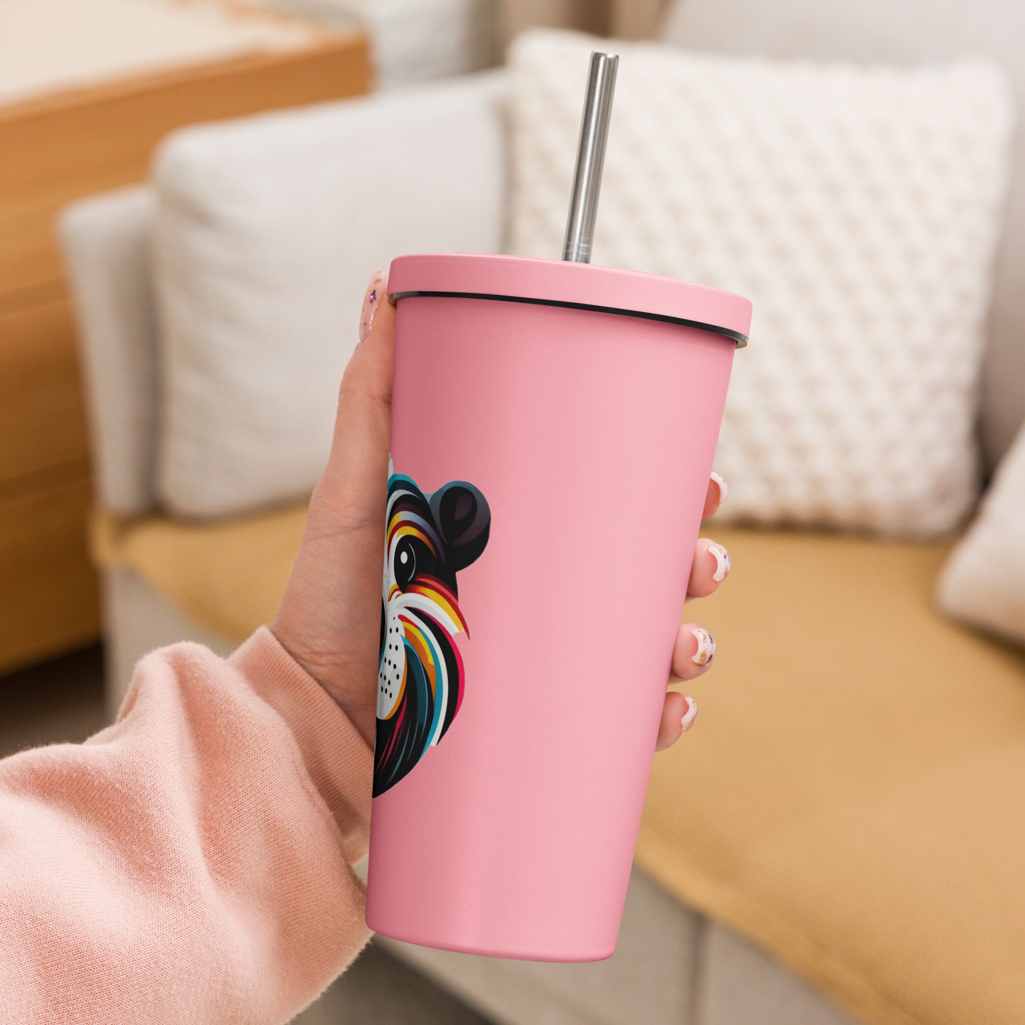 Insulated tumbler with a straw - Presentyra