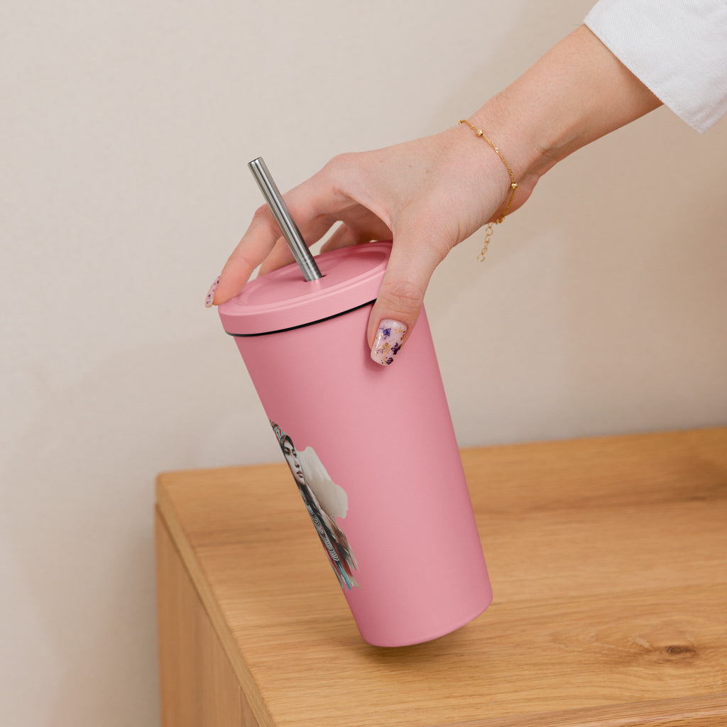 Insulated tumbler with a straw - Presentyra