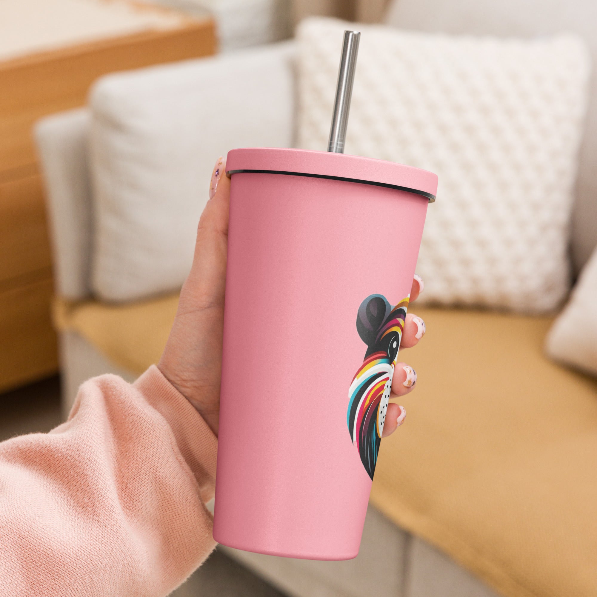 Insulated tumbler with a straw - Presentyra
