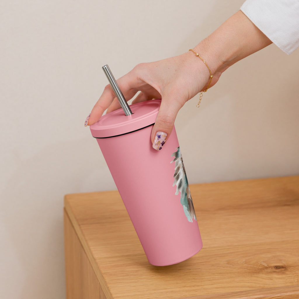 Insulated tumbler with a straw - Presentyra