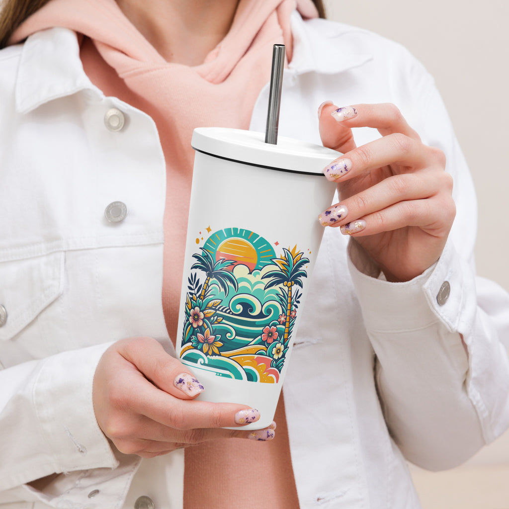 Insulated tumbler with a straw - Presentyra