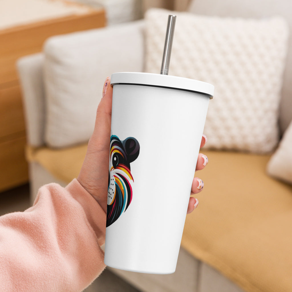 Insulated tumbler with a straw - Presentyra