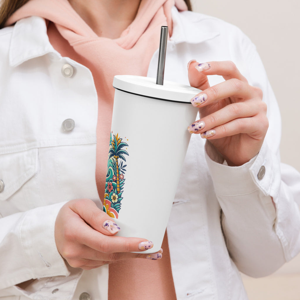 Insulated tumbler with a straw - Presentyra