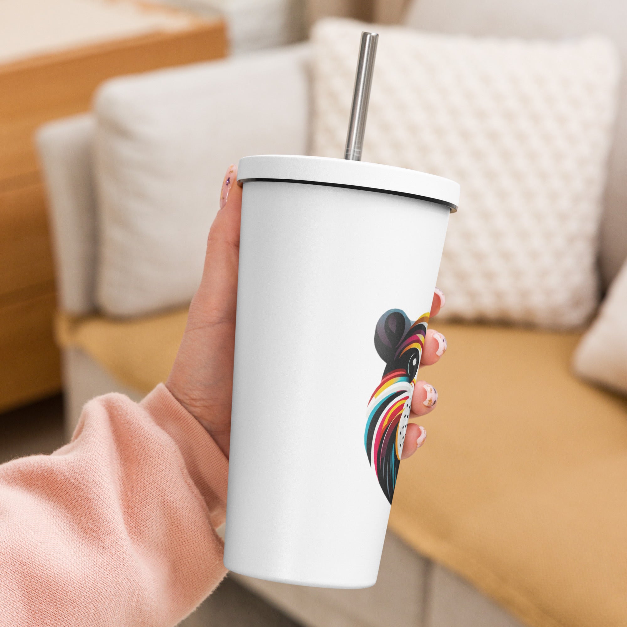 Insulated tumbler with a straw - Presentyra