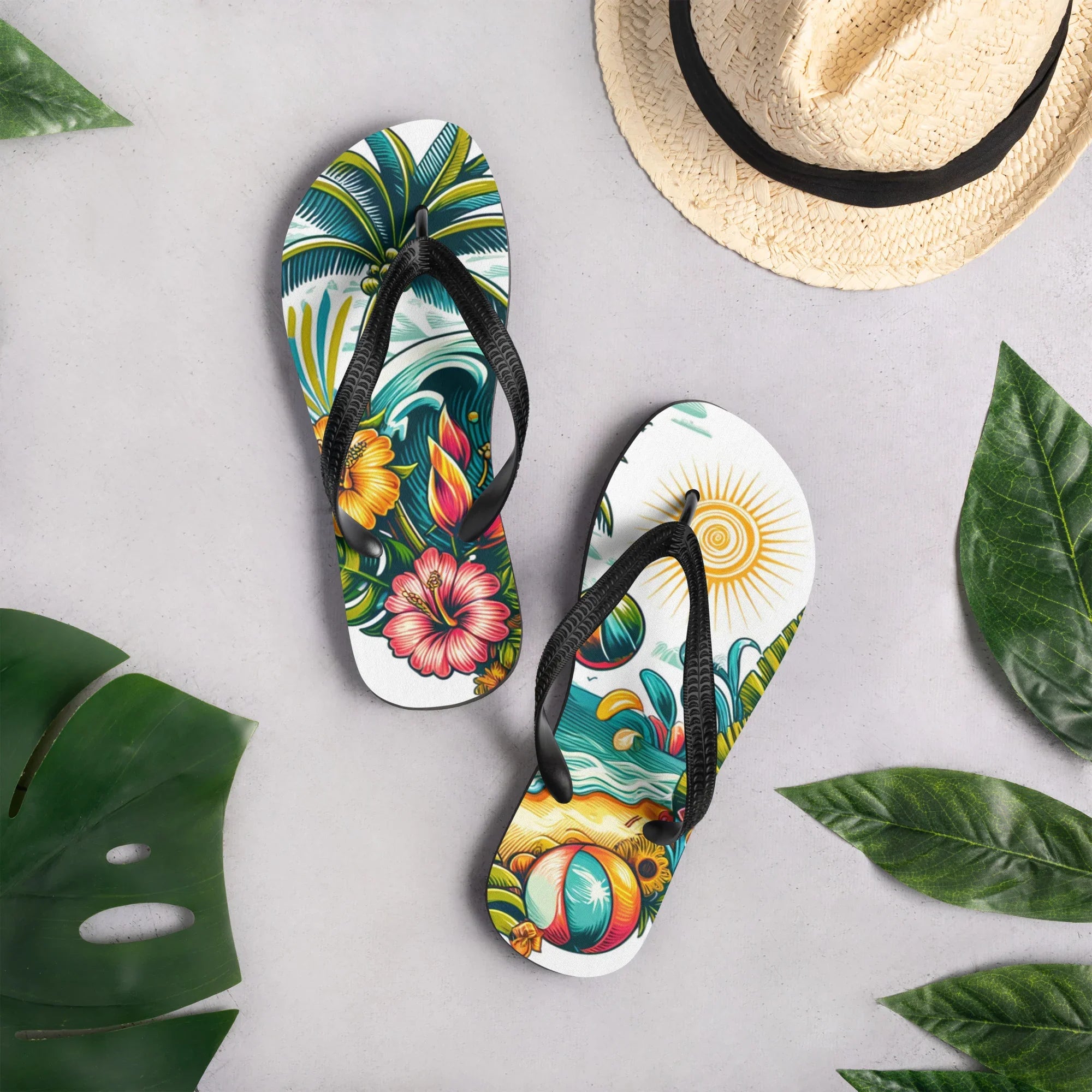 Summer Beach Slippers | Custom Multicolor Flip-Flops - Presentyra