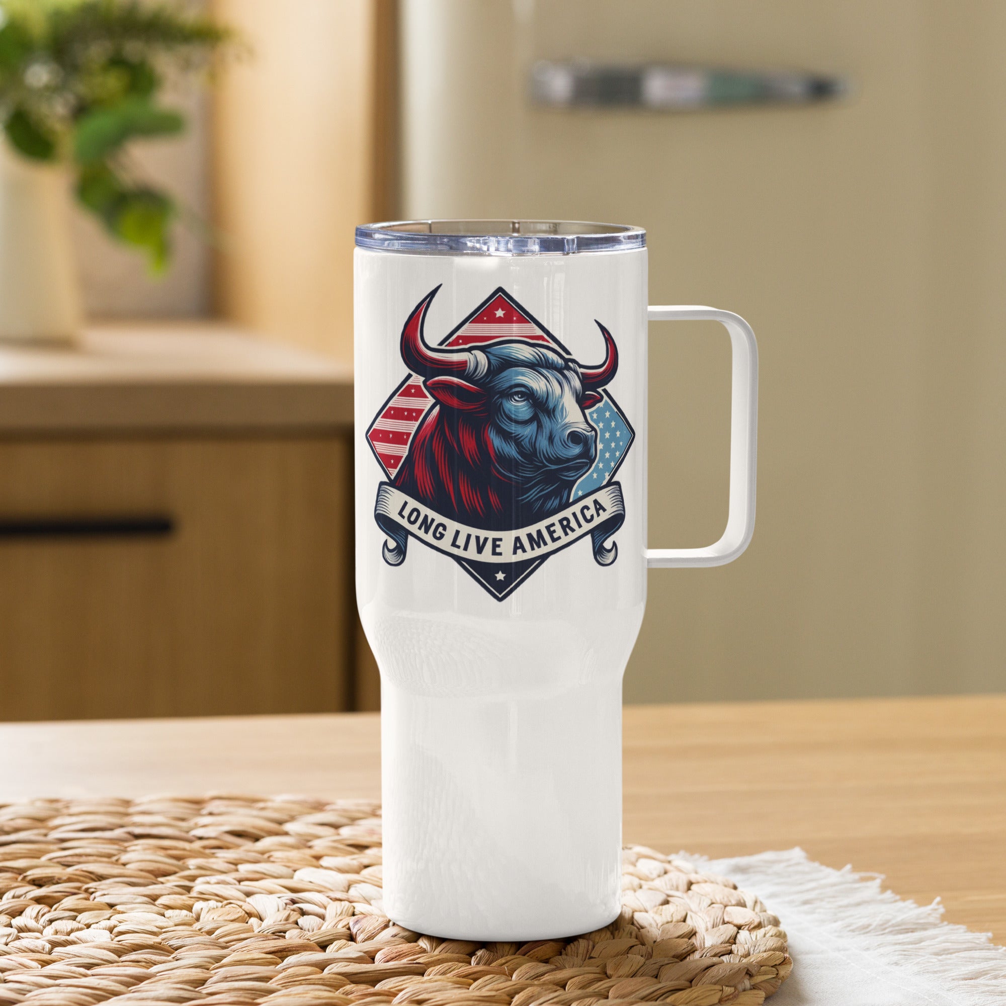 Custom Travel Mug with Handle – Reusable Mug with Your Artwork - Presentyra