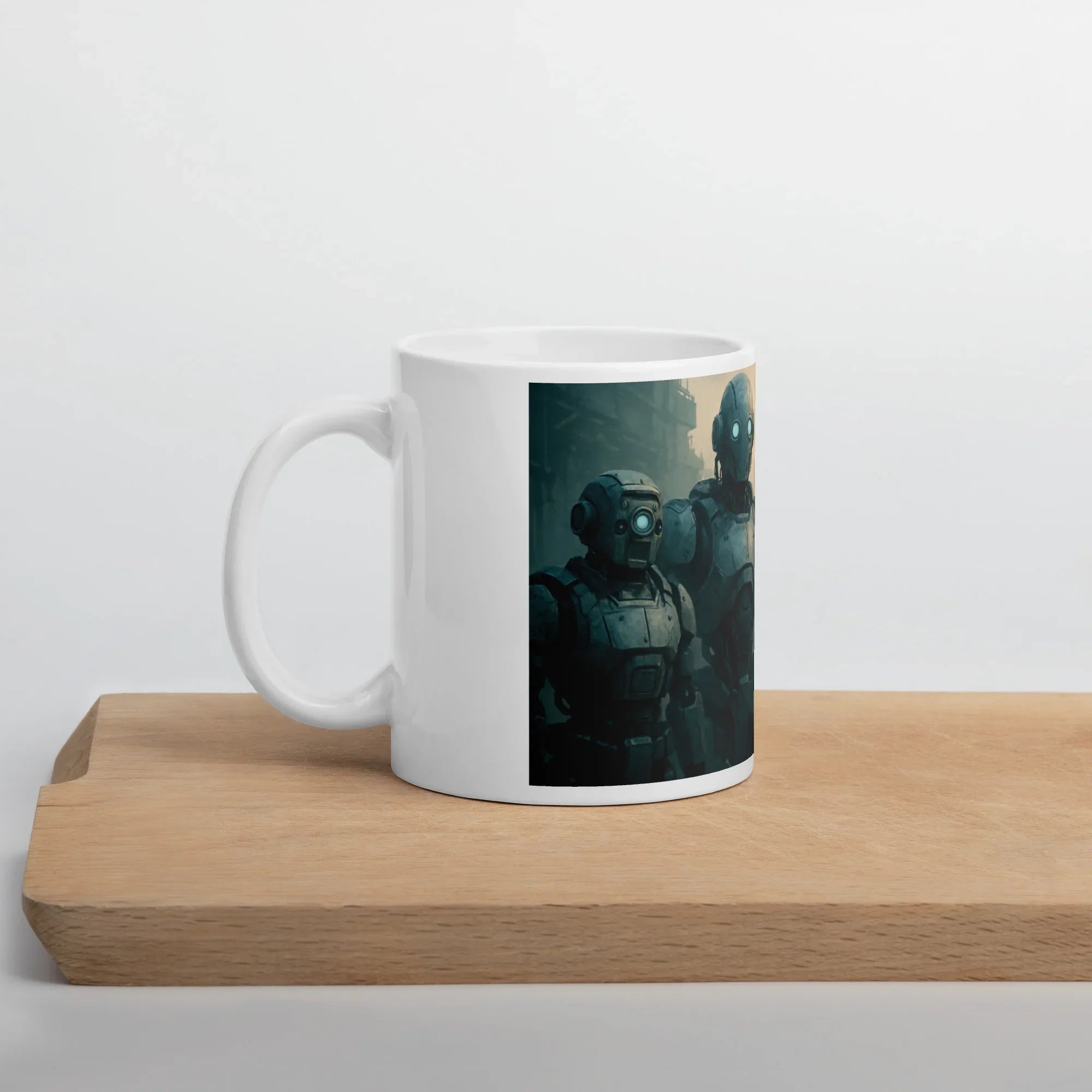 Artist Series Illustration on a White Glossy Ceramic Mug, Modern Drinkware - Presentyra
