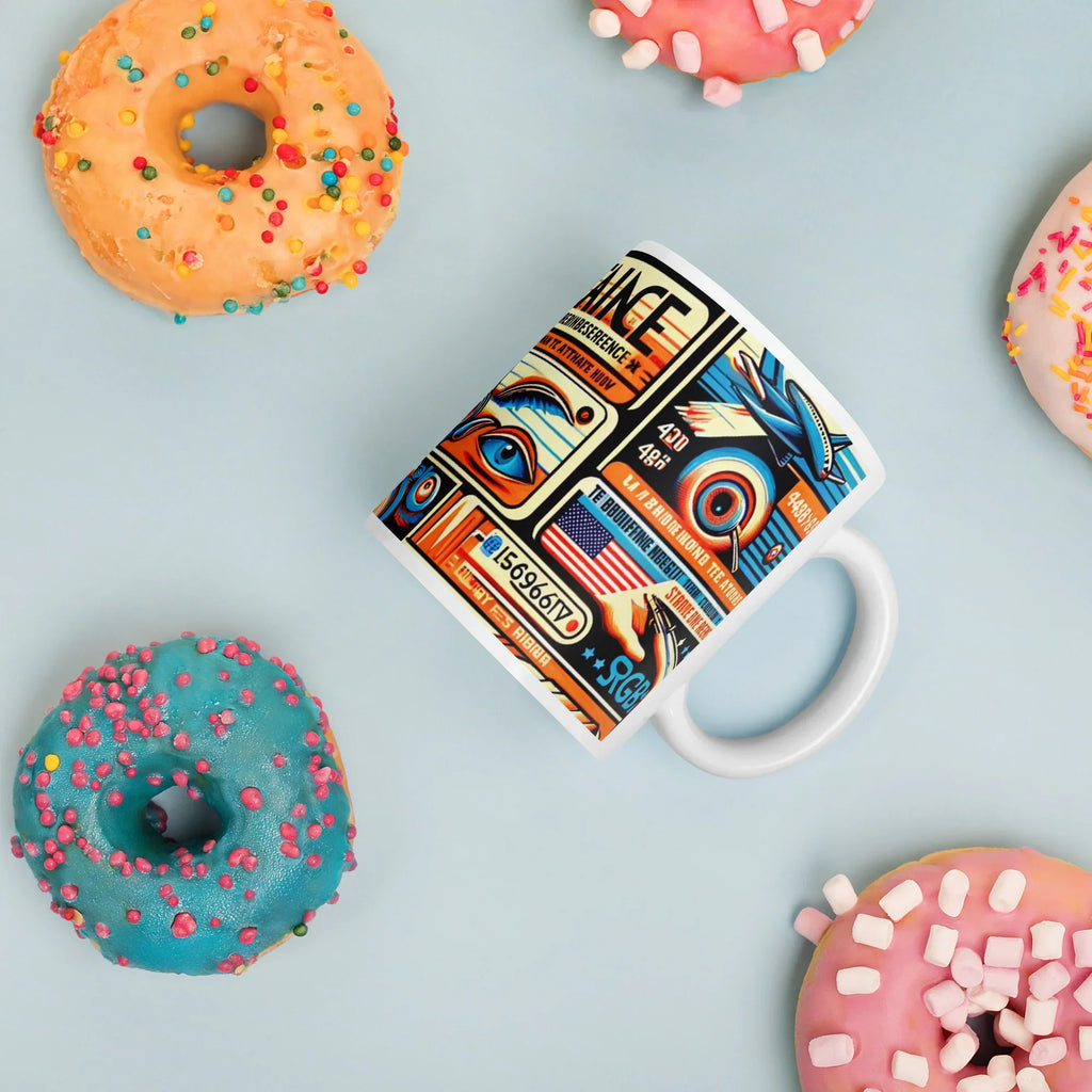 One-of-a-Kind Graphic Print, White Glossy Ceramic Mug for Coffee Lovers - Presentyra