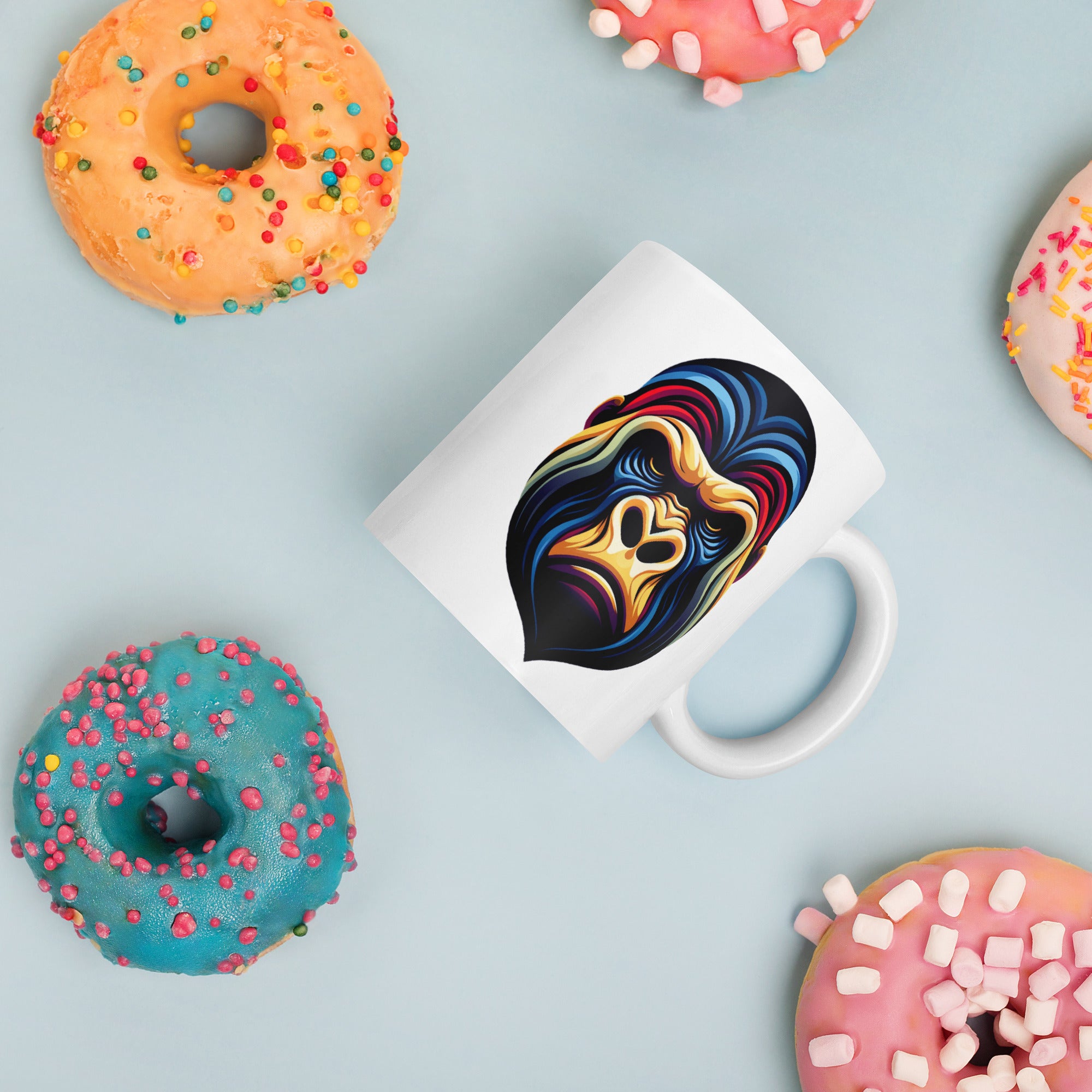 Surreal-Style Artwork Print on a White Glossy Ceramic Mug, Coffee Cup - Presentyra