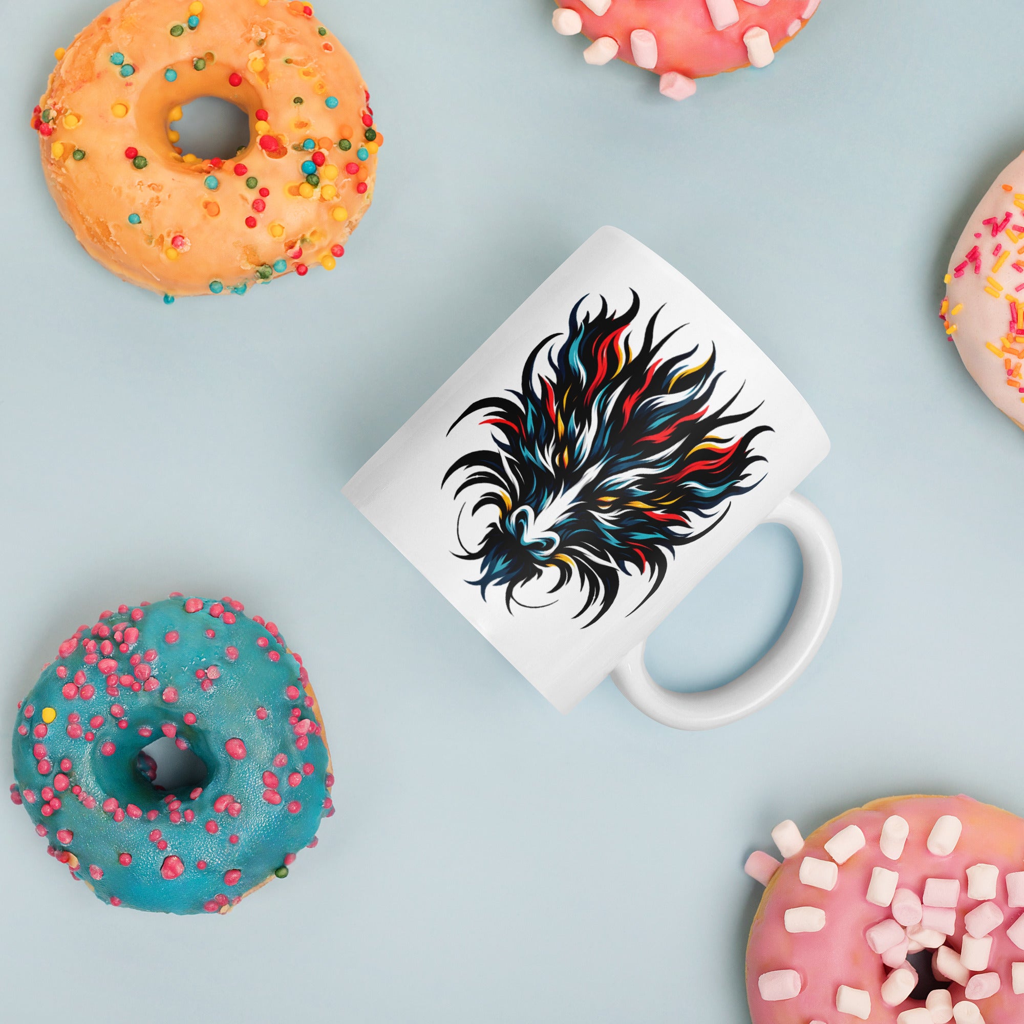 Original Art Print Coffee Mug, White Glossy Ceramic Cup for Hot Beverages - Presentyra