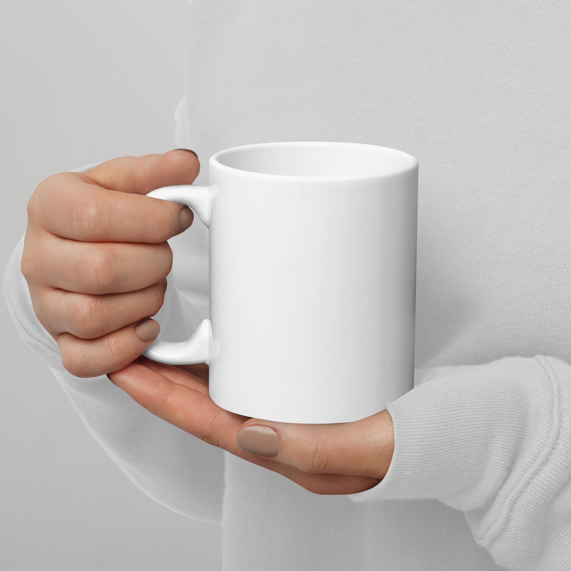Unique Design Coffee Cup, White Glossy Ceramic Mug with Original Print - Presentyra