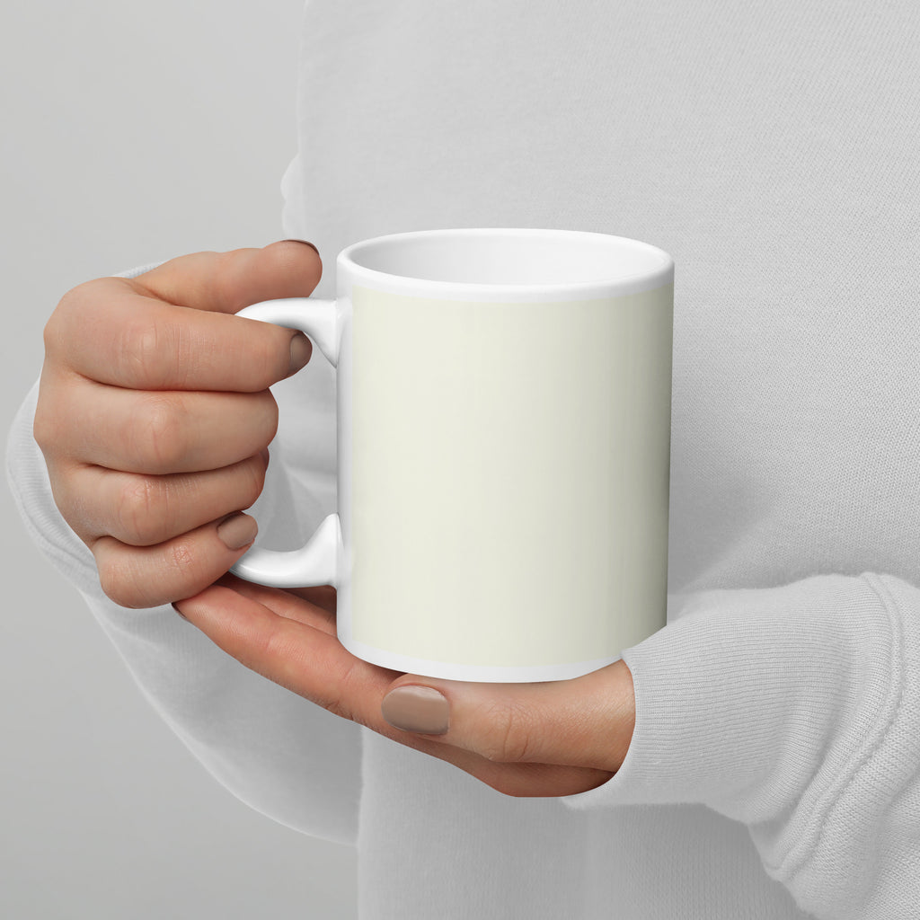 Creative Print Drinkware, White Glossy Ceramic Mug for Hot Drinks - Presentyra