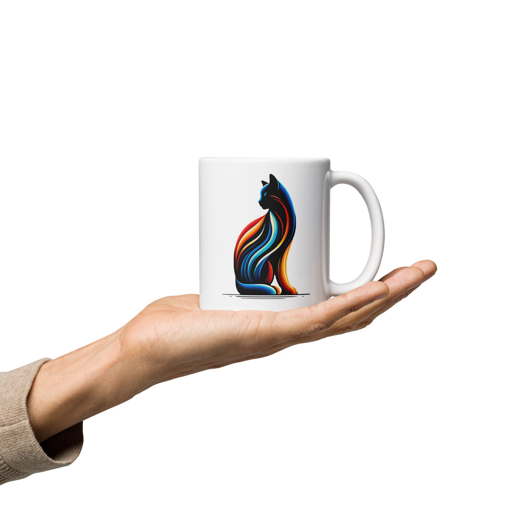 Bold Modern Artwork Print, White Glossy Ceramic Mug for Home or Office - Presentyra