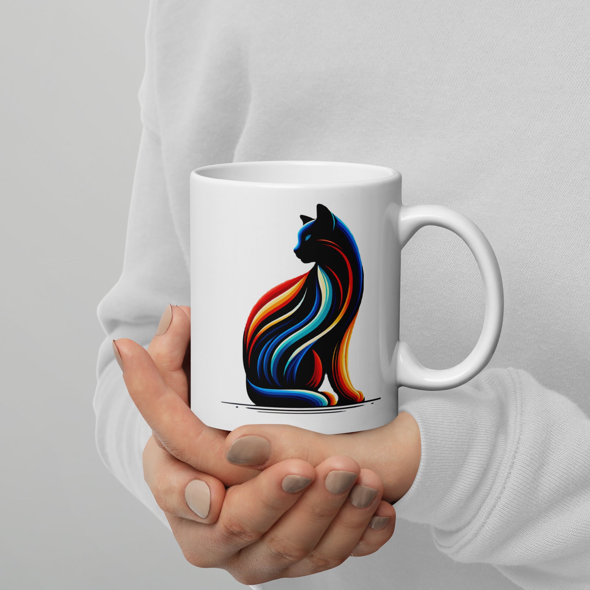 Original Graphic Artwork Mug, White Glossy Ceramic Cup for Hot Drinks - Presentyra