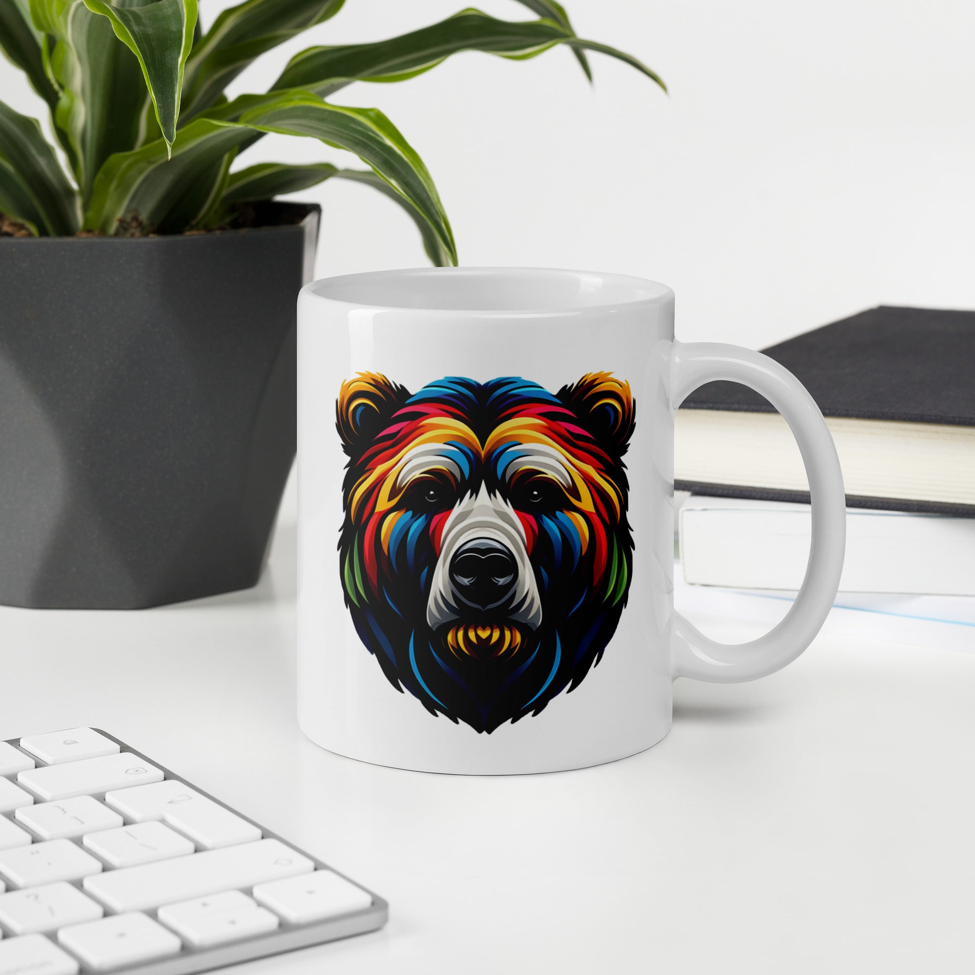 Vintage-Inspired Illustration Print, White Glossy Ceramic Coffee & Tea Mug - Presentyra